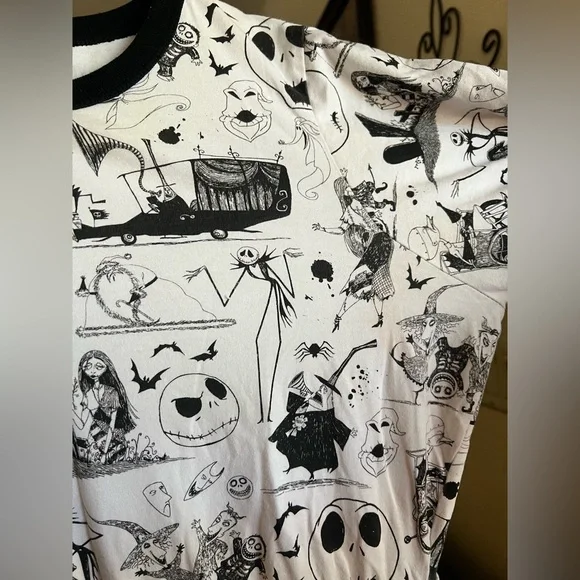 Disney Nightmare Before Christmas Black and White Graphic Dress - Picture 6 of 6